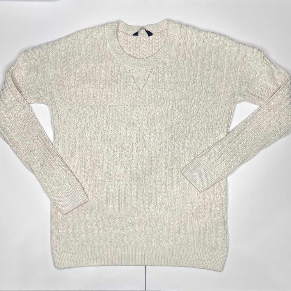 Denver Hayes Cable Knit Pullover Sweater Ivory Size Small Casual Boho Western - Picture 7 of 10
